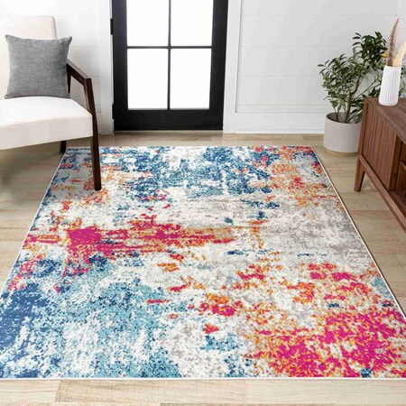 Jonathan Y Sunset Modern Abstract Blue/Multi 4 ft. x 6 ft. Area Rug CTP114A-4