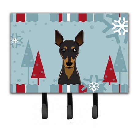 Carolines Treasures Winter Holiday Min Pin Leash and Key Holder BB1736TH68