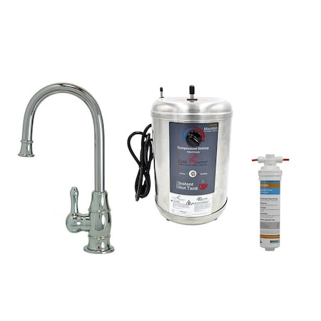 Mountain Plumbing Hot Water Faucet and Little Gourmet Tank in French Gold MT1850DIY-NL/FG