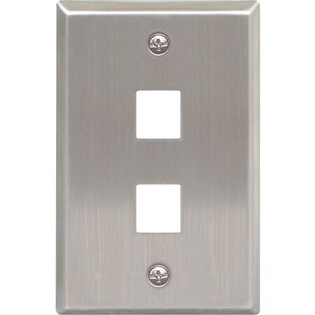 Icc IC107SF2SS Classic Single Gang Stainless Steel Faceplate - 2 Port IC107SF2SS