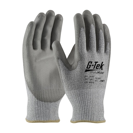 G-Tek Economy Seamless Knit A4 PolyKor Blended Glove w/PU Coated Flat Grip on Palm&Fingers, 12PK 5286