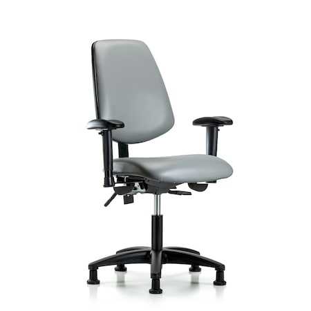 Blue Ridge Ergonomics Vinyl Chair, Vinyl, Adjustable Arms BR-VDHCH-MB-RG-T0-A1-RG-8840