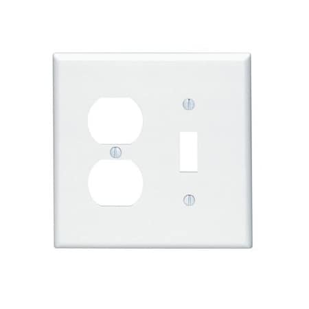 Leviton Combination Wallplate, Midway Size, Gang 2, White 80505-W