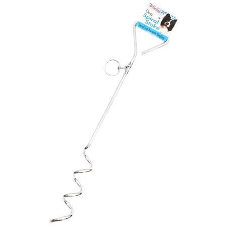 Boss Pet 01312 Spiral Tie-Out Stake, Steel, Silver A01312/01312