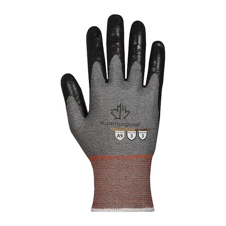 Superior Glove VF, Glv, Nitrile, 3XL, Black/Gray, 793WA7, PR PS21TXUFN-12