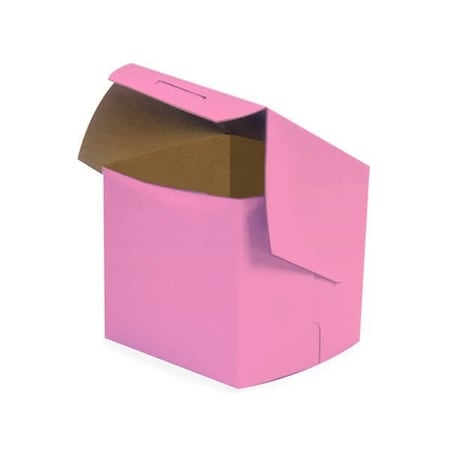Nashville Wraps 4x4x4 Pink Cupcake Bakery Boxes, 1-piece Lock Corner, 200PK BBPK444