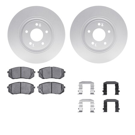 Dynamic Friction Co DFC GEOSPEC Coated Rotors with 5000 Brake Pads - Ceramic and Hardware 4512-03092