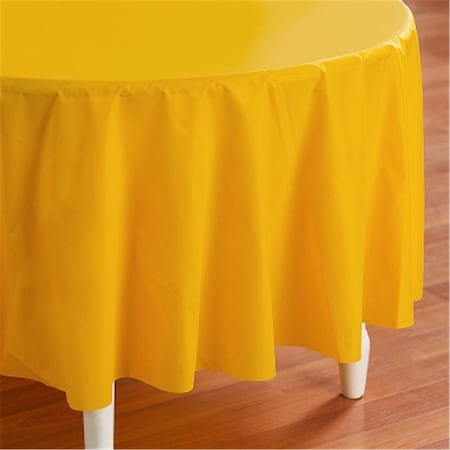 Omg School Bus Yellow- Yellow Round Plastic Tablecover OM723764