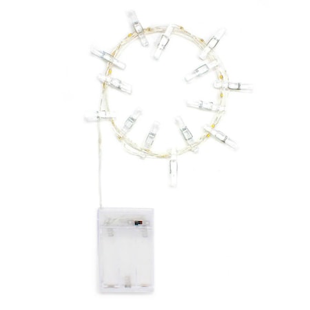 Elegani 15 LED Mini Photo Clip Fairy String Lights-6ft Warm White Silver Copper Wire for Bedroom, Dorm PH-5135