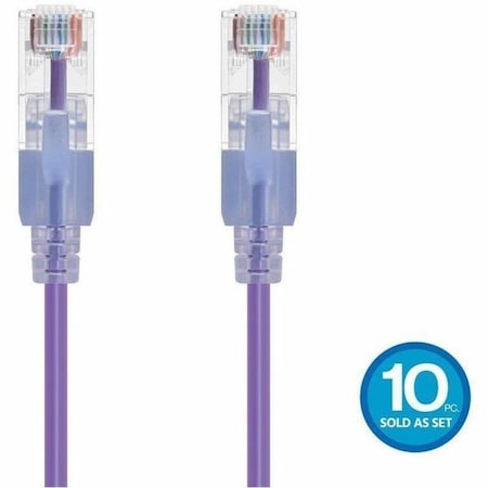 Monoprice SlimRun Cat6A Ethernet Patch Cable - Snagless RJ45_ UTP_ Pure Bare Cop 16328