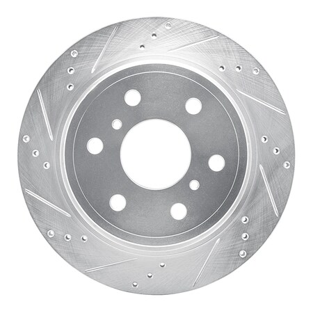 Dynamic Friction Co DFC Brake Rotor - Drilled and Slotted - Silver 631-48053L
