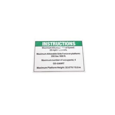 Genie REPLACEMENT DECAL-NOTICE-SIDE FRC-3369 ANS T114642GT