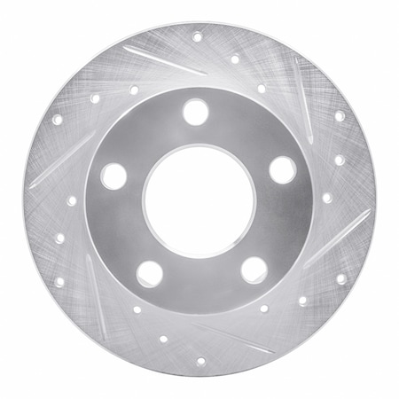 Dynamic Friction Co DFC Brake Rotor - Drilled and Slotted - Silver 631-74011R