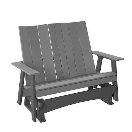 Polybird MODERN 4' GLIDER BENCH.        LIGHT GRAY AND CHARCOAL POLYBIRD P63