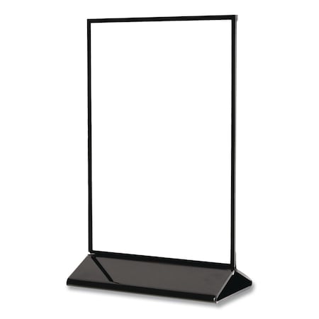 Deflecto Tabletop Sign and Menu Holder, 5 x 7 Insert, Clear with Black Frame 4429