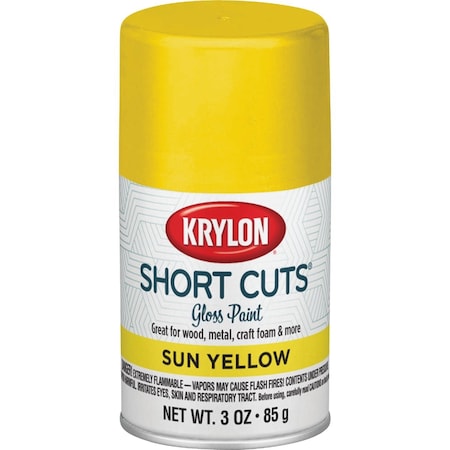 Krylon Short Cuts 3 Oz. High-Gloss Enamel Spray Paint Sun Yellow SCS-036