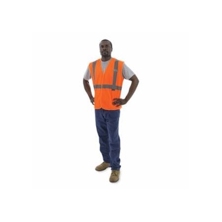 Majestic High Visibility Mesh Vest, X-Large, Orange, hook and loop Closure 472-75-3204/X1