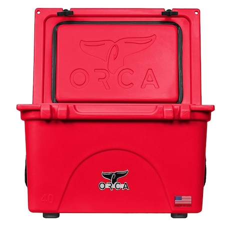 Orca Cooler, 40 qt Cooler, Red, Up to 10 days Ice Retention ORCRE040