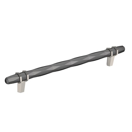 Amerock London 8 in 203 mm Center-to-Center Black Chrome/Satin Nickel Cabinet Pull BP36663BCRG10