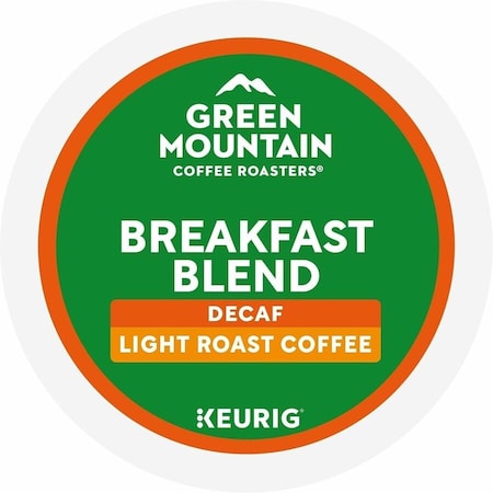 Green Mountain Coffee Roasters K-Cup Breakfast Blend Decaf Coffee - Compatible with Keurig Brewer - Light/Mild - K-Cup, 24PK 5000378812