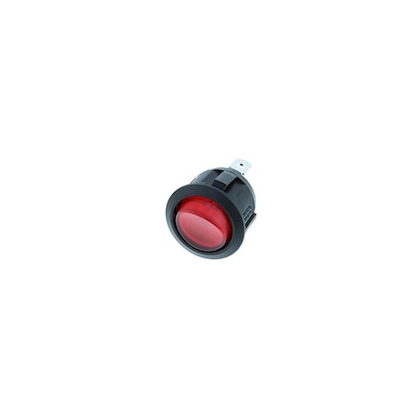 Switch Components Round Rocker, 3P SPST OFF-ON, Red LED RA1-1A-DC-2-RL