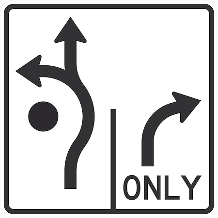 Lyle Advance Circular Intersection (Roundabout) Lane Control (2 L, 36x36, Engineer Grade, White G-16469-EG_36x36