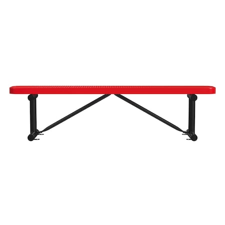 Leisure Craft Bench w/o Back, Surface Mount, 6ft., Red B6XPSM-RED