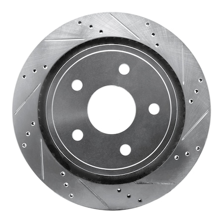 Dynamic Friction Co DFC Brake Rotor - Drilled and Slotted - Silver 631-40095R