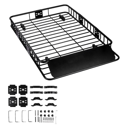 Vevor Roof Rack Cargo Basket 200 LBS 51"x36"x5" for SUV Truck with Luggage Bag BYCD-002