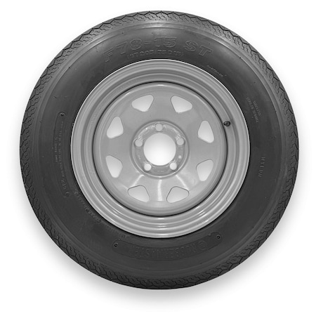 Rubbermaster - Steel Master F78-15 (ST205/75D15) 6 Ply 5 On 4.5 Bolt, Silver Wheel Assemblies 599295SIL