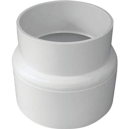 Canplas Pipe Adapter, 4 in, Hub, PVC, White 414246BC