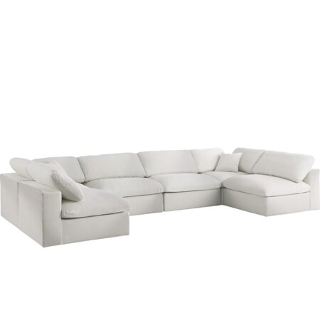 Homeroots 65" Beige Fabric Modular Sleeper Sofa With Ottoman 568273