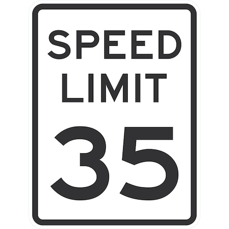 Lyle Speed Limit 35 MPH, 18x24, High Intensity Prismatic, White G-10457-HI_18x24