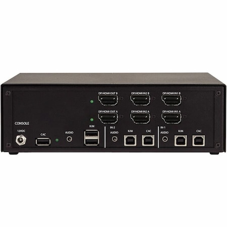 Black Box BLACK BOX NIAP4 SECURE KVM SWITCH, 2 PORT DUAL HEAD HDMI/DP COMBO, CAC, NON-CANCELABLE, NO KVS4-2002HVX