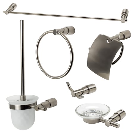 Alfi Brand Brushed Nickel 6 Piece Matching Bathroom Accessory Set AB9508-BN