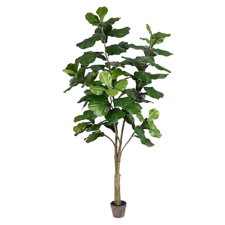 Vickerman 7 ft. Potted Fiddle Tree 89-Leaves TB180284