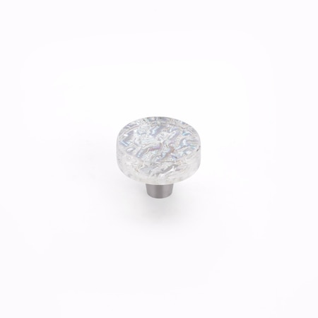 Schaub 1-1/2in Round Glass Ice Cabinet Knob Pearl Clear Finish 31-PCL