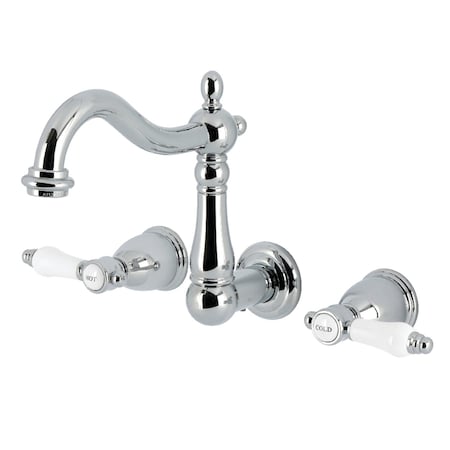 Kingston Brass Double-Handle Wall Mount Bathroom Faucet, Polished Chrome KS1251BPL