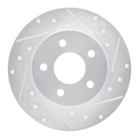 Dynamic Friction Co DFC Brake Rotor - Drilled and Slotted - Silver 631-53004R