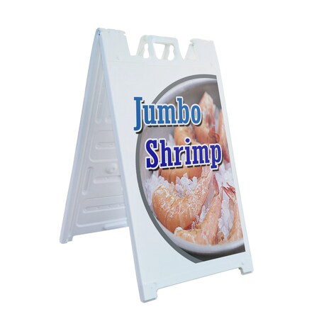 Signmission Jumbo Shrimp, A-Frame & 2 Sign Inserts, Heavy-Duty Plastic Frame SBHD-C-2436-Jumbo Shrimp