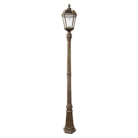 Gama Sonic Royal Bulb Solar Lamp Post, GS Solar Light Bulb, Single Lamp, Weathered Bronze 98B301