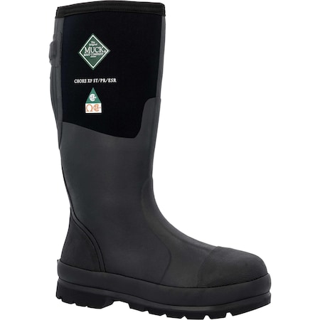 Muck Boot Co Men's Chore Classic Wide Calf Tall Rubber Boot, Steel Toe Toe, 16 in Height, Black, 11 MCXF-STL-BLK-110