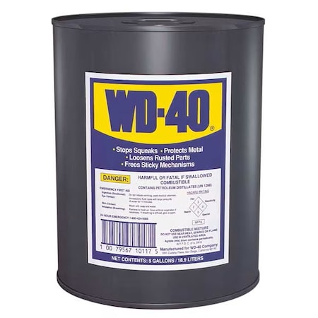Wd-40 Multi Purpose Lubricant, Multi Purpose, Can, Liquid WD-40 5 GAL