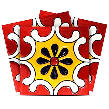 Homeroots 12" X 12" Blue Gray Yellow Pop Peel and Stick Removable Tiles 556416