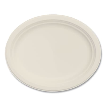 Dart Compostable Molded Fiber Dinnerware, ProPlanet Seal, Platter, 12" Diameter, Natural, 500PK 12FBRPLR1