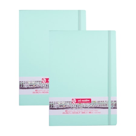 Talens Art Creation Sketchbook, 80 Sheets, 90lbs, Fresh Mint Cover, 8.3'' x 11.7'' (A4), 2PK 9314033M