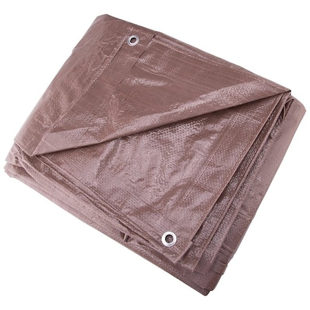 Prosource Tarpaulin, 20 ft L, 16 ft W, 5 mil Thick, Polyethylene, Brown T1620BB90