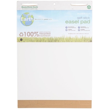 Mastervision 35.5 x 25 in. Earth Self-Stick Easel Pad White, 2PK FL1218207