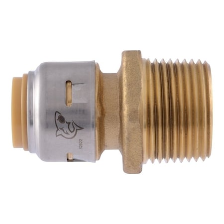 Sharkbite Max Pipe Coupling, 1/2 in PTC x 3/4 in MNPT, Brass, 250 psi Pressure UR116A