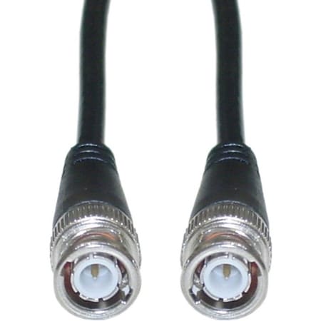 Cable Wholesale BNC RG58/AU Coaxial Cable, 50 Ohm, 0-4 GHz frequency, Black, BNC Male, Copper Stranded Center 10X1-01125